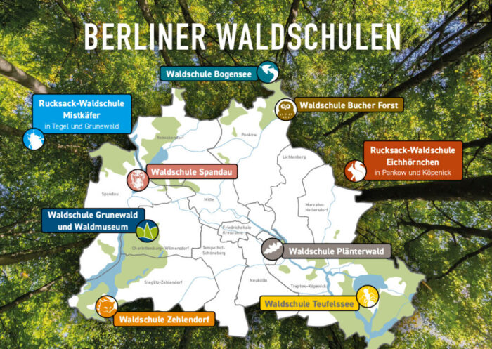 Vorschau Übersichtskarte der Berliner Waldschulen